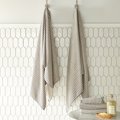 Bath Towel, BacLock®, Graphite/Vanilla Stripes (Warehouse Sale)
