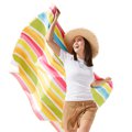 Beach Towel with Carrying Pouch, stripes, LE