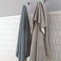 Hand Towel, BacLock®, graphite/vanilla stripes (warehouse sale)
