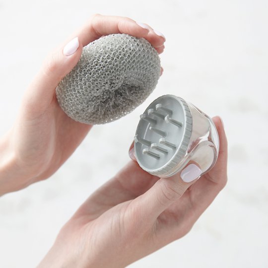 Reusable Handle with Mesh Dish Scrubber