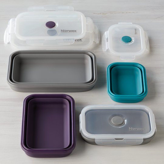  Silicone Collapsible Food Storage Containers (6-Pack