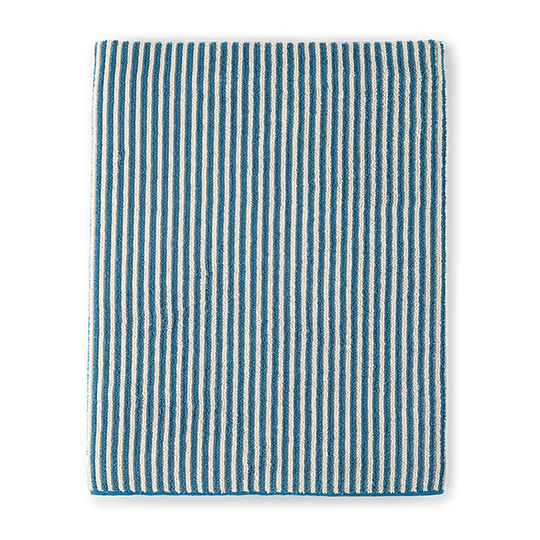 Striped Bath Towel - Teal/Vanilla