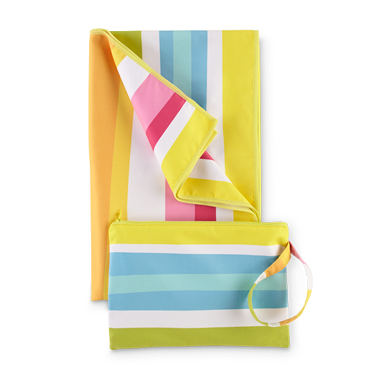 Beach Towel with Carrying Pouch, stripes – LE