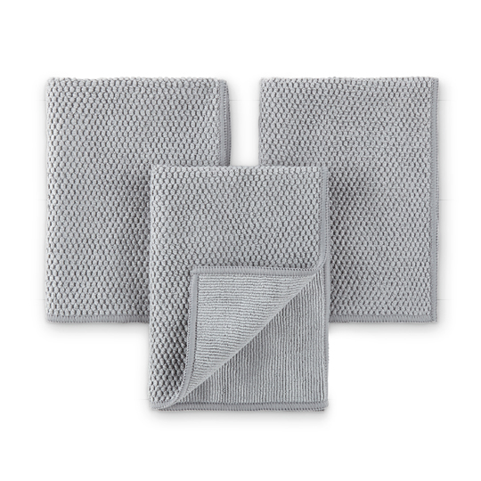 Diamond Textured Kitchen Cloth Trio, graphite
