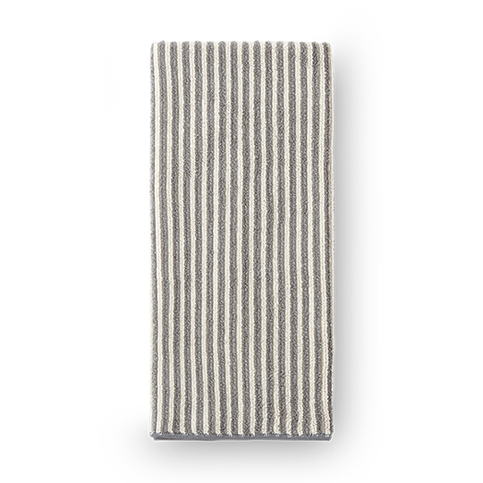 Hand Towel, graphite/vanilla stripes