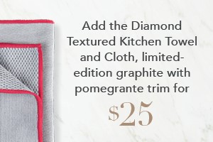 Spend $130 & Get Kitchen Towel & Cloth Set, graphite with pomegranate trim for $25
