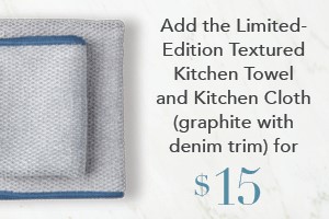 Spend $120 Get Diamond Kitchen Towel & Cloth, graphite w/denim trim for $15